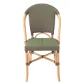 Chaise Bistrot Rotin Romy Vert et Fushia