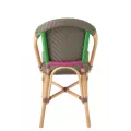 Chaise Bistrot Rotin Romy Vert et Fushia