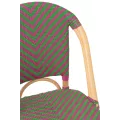 Chaise Bistrot Rotin Romy Vert et Fushia