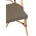 Chaise Bistrot Rotin Romy Vert et Fushia