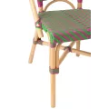Chaise Bistrot Rotin Romy Vert et Fushia