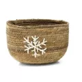Corbeille Flocon en Abaca 25x25
