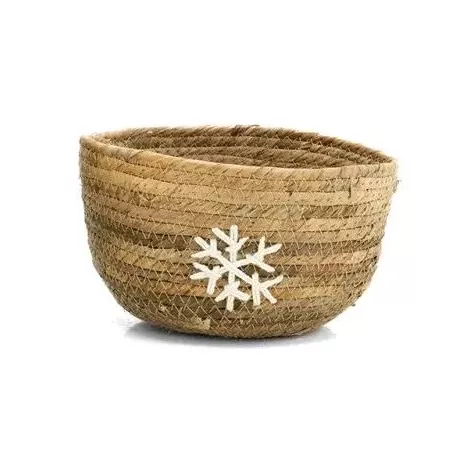 Corbeille Flocon en Abaca 21x21