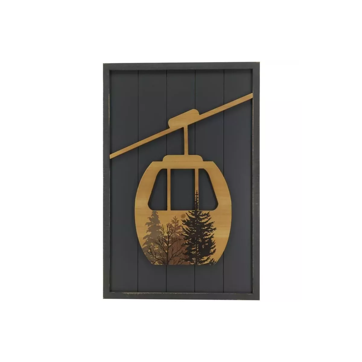 Tableau en bois Télécabine