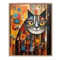 Tableau Chatelain Coloré Rond 50x60