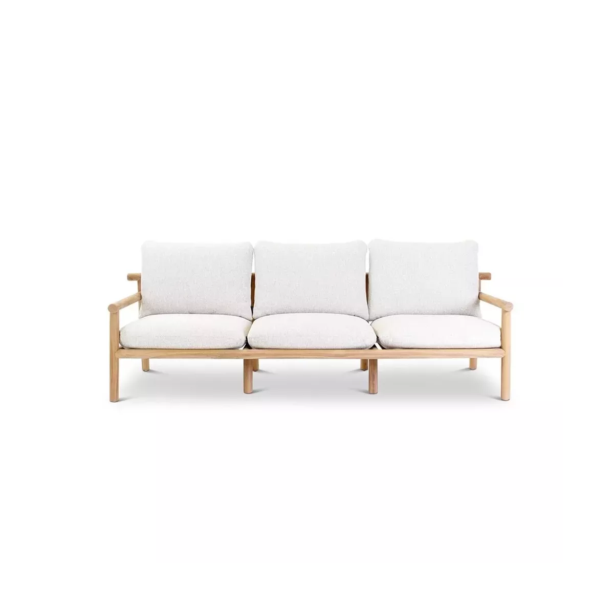 Salon Kuro Teck Naturel Canapé 3P + 2 Fauteuils