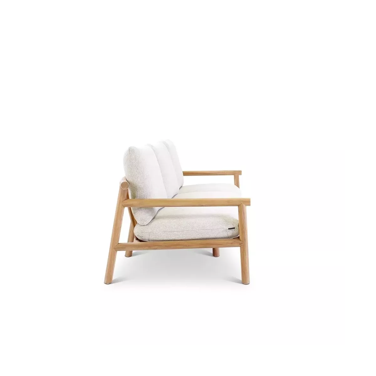 Salon Kuro Teck Naturel Canapé 3P + 2 Fauteuils
