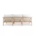 Salon Kuro Teck Naturel Canapé 3P + 2 Fauteuils