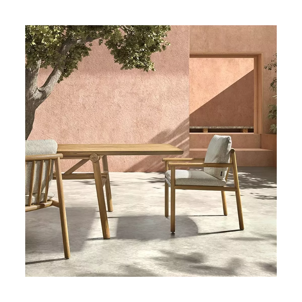 Table de repas Kuro 300x110 cm Teck Naturel