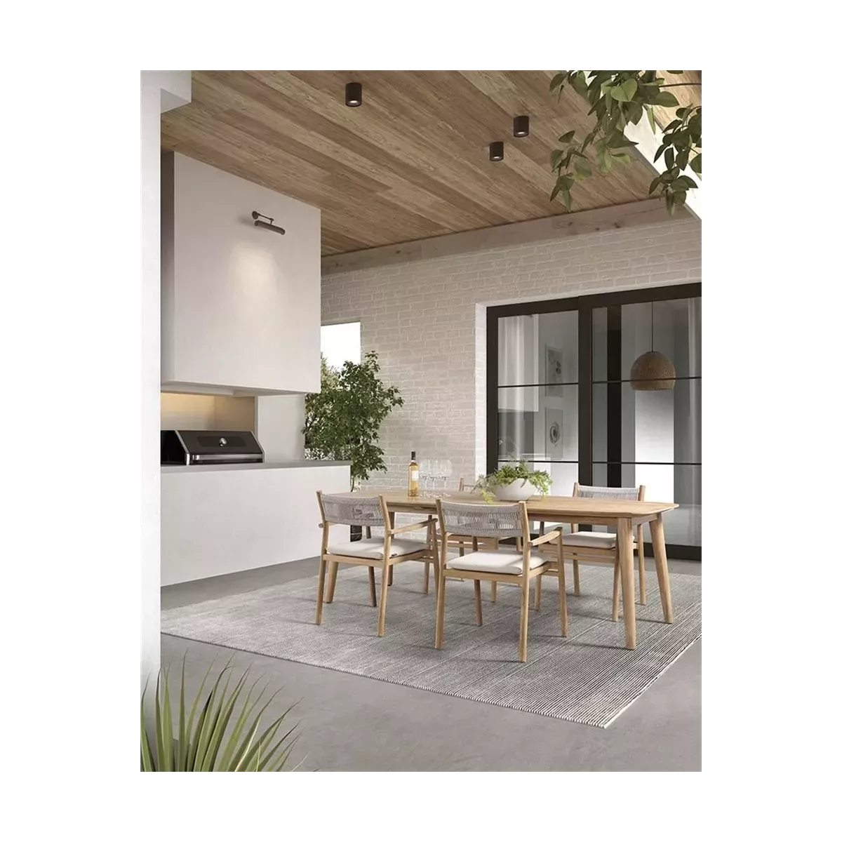 Table de repas Bodo Teck Naturel 220x100 cm