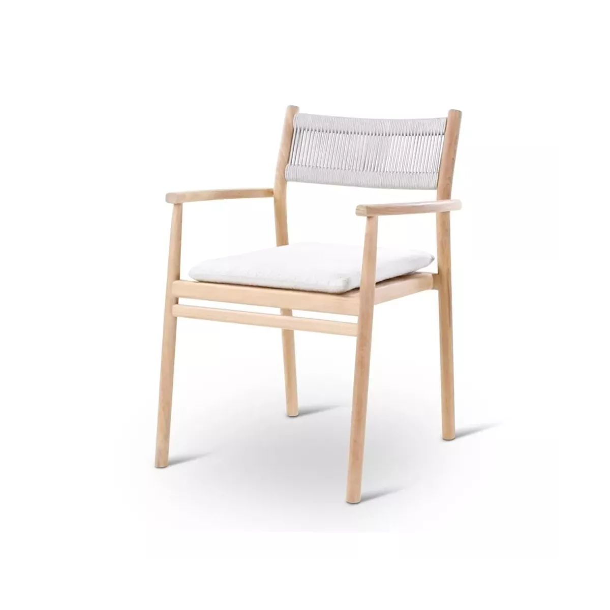 Fauteuil de repas Teck et Cordage Maloy