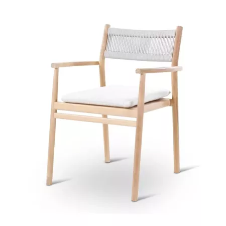 Fauteuil de repas Teck et Cordage Maloy