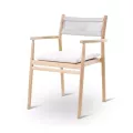 Fauteuil de repas Teck et Cordage Maloy
