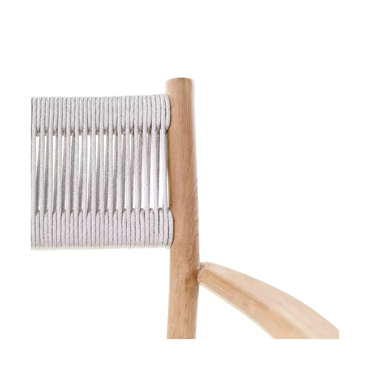 Fauteuil de repas Teck et Cordage Maloy