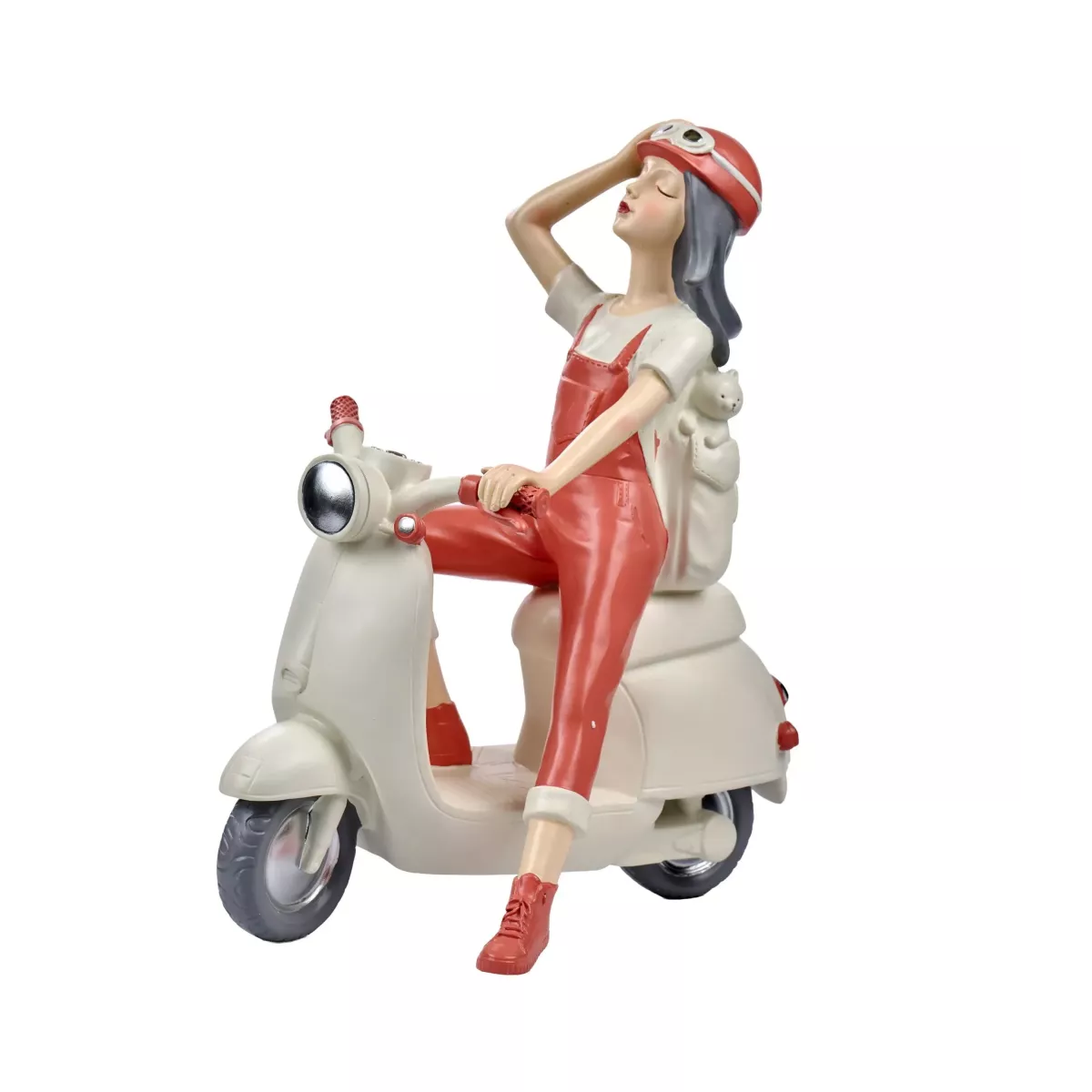 Statue Fille sur  Scooter h50cm
