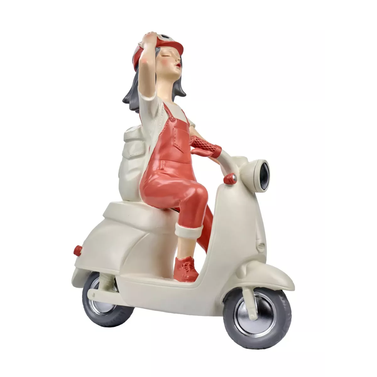 Statue Fille sur  Scooter h50cm