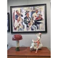 Statue Fille sur  Scooter h50cm