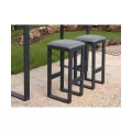Ensemble Mange Debout  + 4 Tabourets de Bar Porto Anthracite