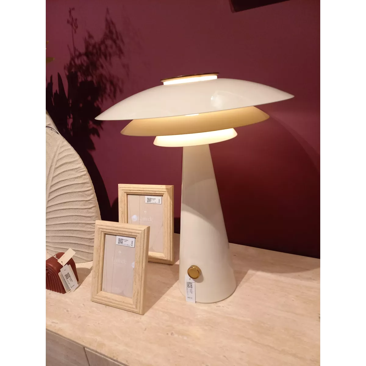 Lampe Métal Retro Blanc H.50cm
