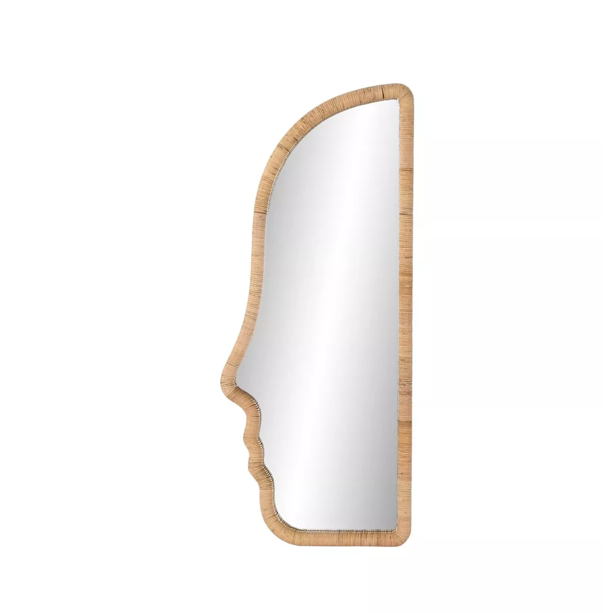 Miroir Visage Rotin Naturel 50x120