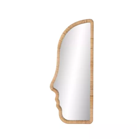 Miroir Visage Rotin Naturel 50x120