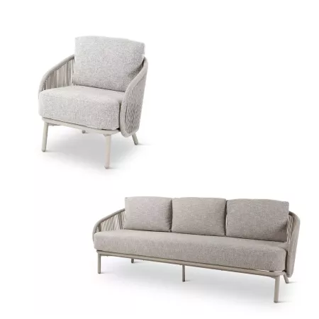 Salon Ariba : Canapé 3P  + 2 Fauteuils
