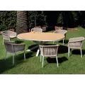 Table Santorini 145 en Aluminium blanc avec allonge