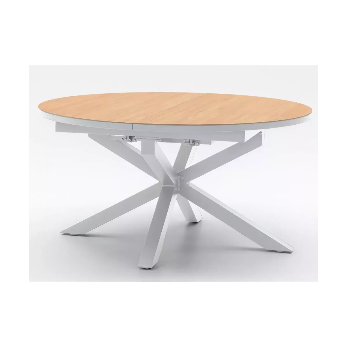 Table Santorini 145 en Aluminium blanc avec allonge