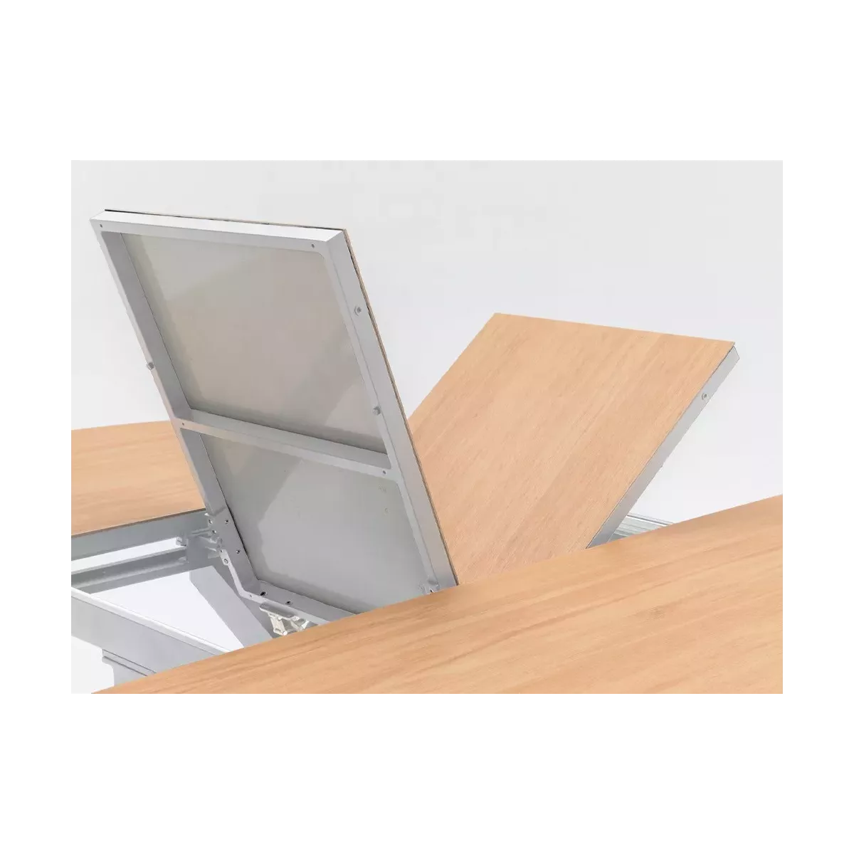 Table Santorini 145 en Aluminium blanc avec allonge