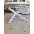 Table Santorini 145 en Aluminium blanc avec allonge