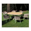 Table Santorini 145 en Aluminium blanc avec allonge