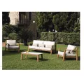 Salon Venecia alu effet bois Canapé 3P + 2 Fauteuils Tissus Bronx