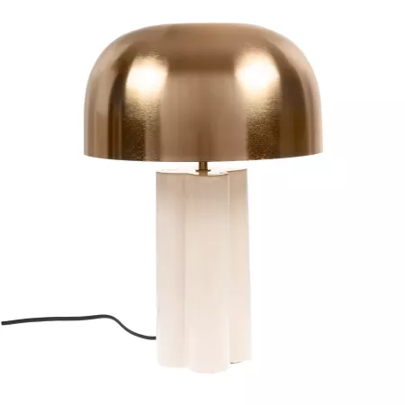 lampe métal crème et or 30x30x46h cm