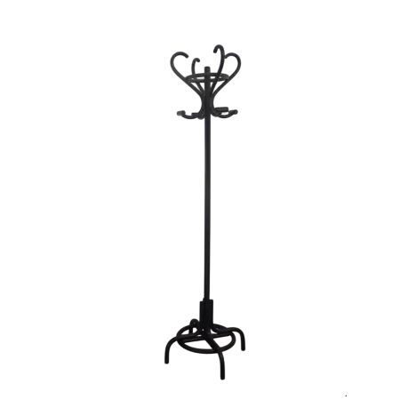 porte manteau perroquet rotin coloris noir sur pied 8 patères
