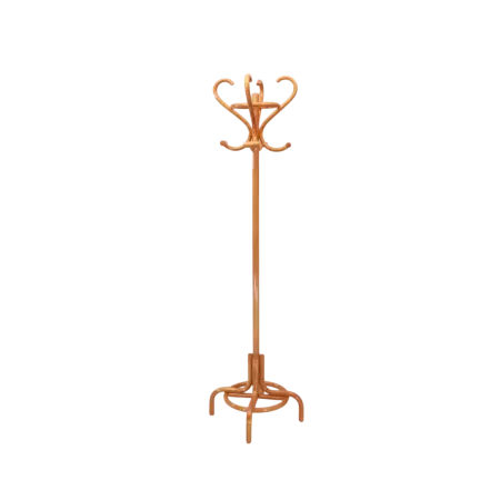 porte manteaux perroquet rotin coloris canelle sur pied 8 patères