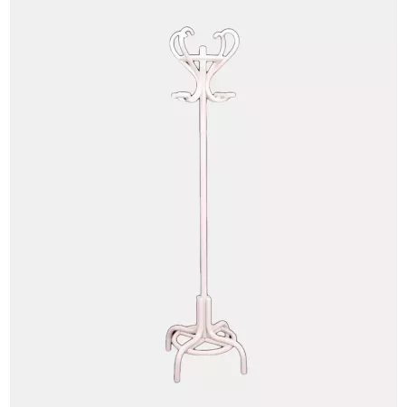 porte manteaux perroquet rotin coloris blanc sur pied 8 patères