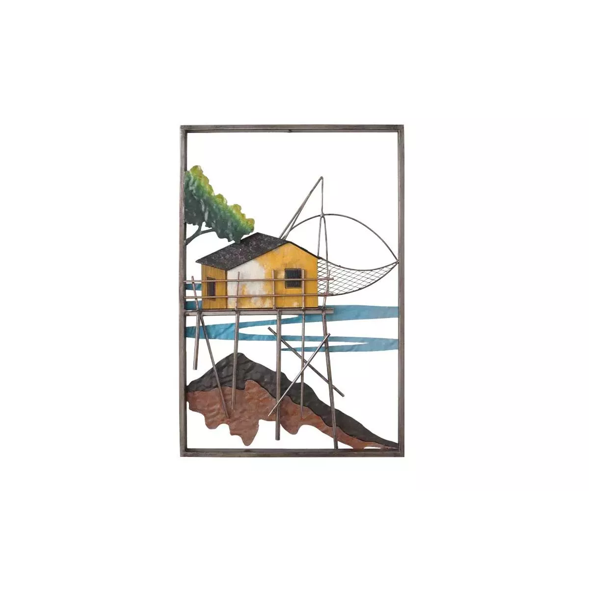 Décoration Murale Métale Cabane de Pêcheur 40x60