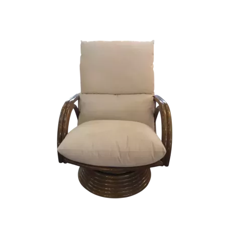 fauteuil en rotin pivotant en marron foncé