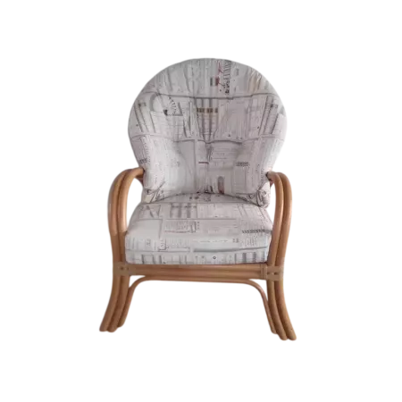 fauteuil en rotin naturel avec un coussin bibliothèque Sydney