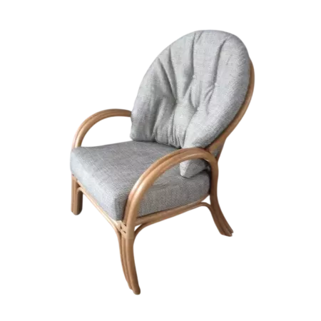 fauteuil en rotin naturel avec un coussin bibliothèque Sydney