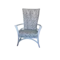 Fauteuil Vancouver Blanc Tissus Corail