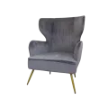 Fauteuil Calvi Velours Gris