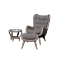 Ensemble Vino Taupe :  Fauteuil + Pouf + table basse