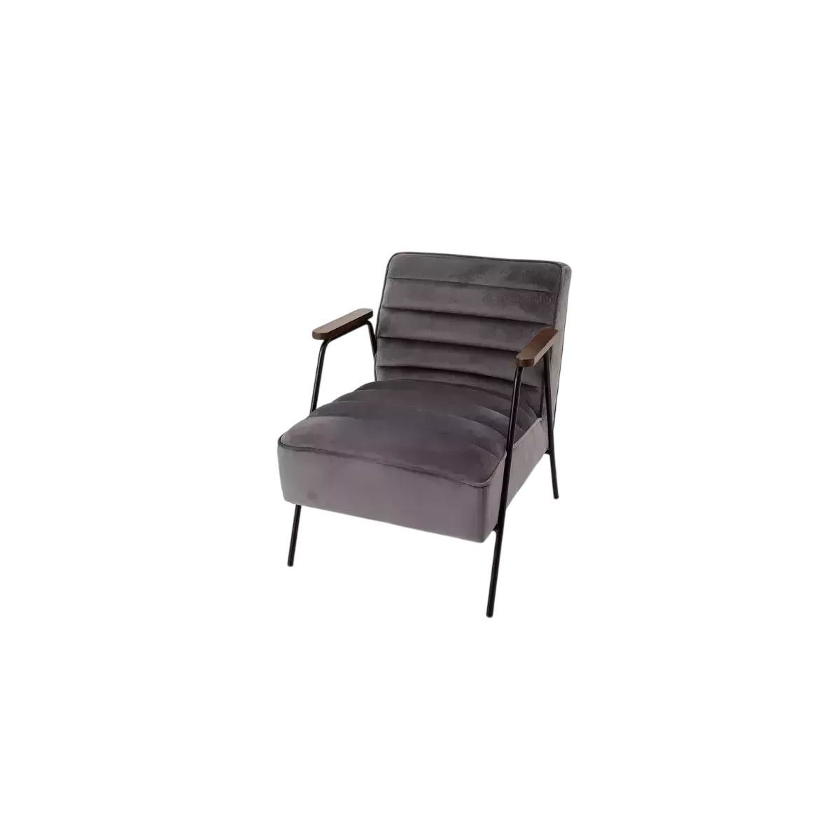 Fauteuil Hutch Velours Gris