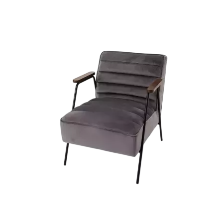 fauteuil en velours vert et structure métal