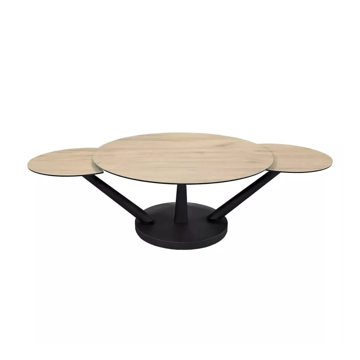 Table basse evolutive Chicago 3 plateaux Ceramique effet bois
