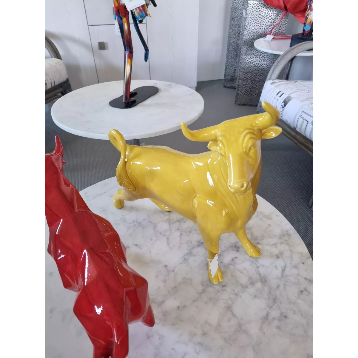 Sculpture Origami Taureau Rouge