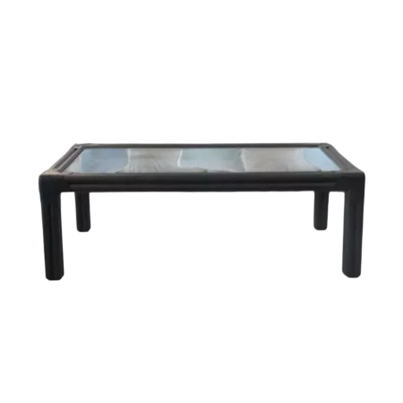 table basse en rotin rectangulaire