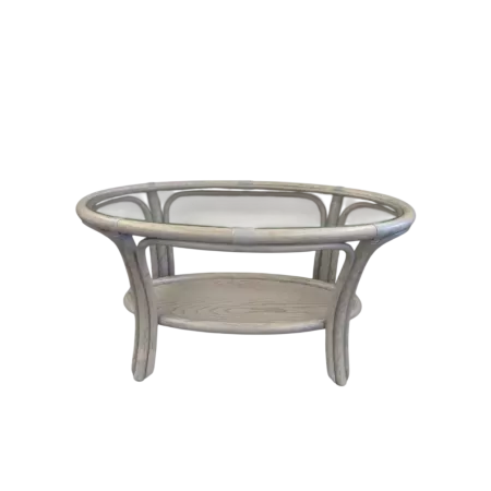 table basse en rotin ovale