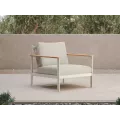 Fauteuil Patmos Aluminium, Corde, teck